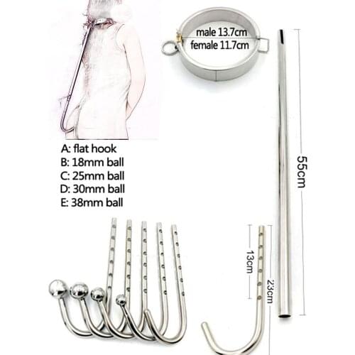 Stainless Steel Collar Straight Forced Posture Body Harness Hook Restraint Plug sexual toy adult straight jacket