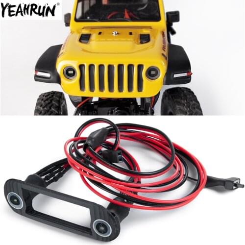 YEAHRUN Front Light Lamp LED Headlight Set Axial SCX24 AXI00002 1/24 RC Crawler Car Model Upgrade parts