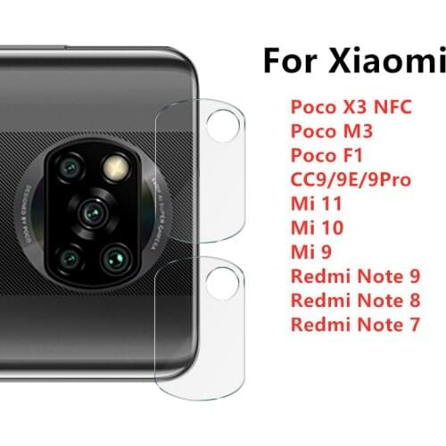 Phone Camera Protector Glass For Xiaomi Redmi Note 8 7 9 MI 10T Pro Poco X3 NFC M3 Back Lens Anti-scratch Protective Cover