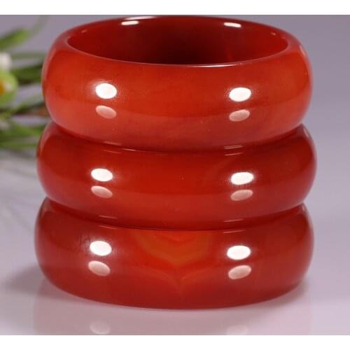 58-62mm Genuine Natural 5A Class Red Agate Woman Bangle Wide Bracelet for Love