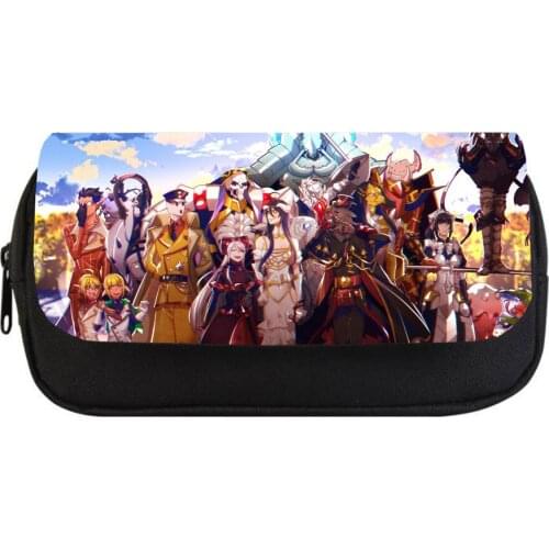 Anime Overlord student Pencil Case kids Canvas Zipper Detachable Pencil Bag teenagers Pencil Box Women Cosmetic Cases