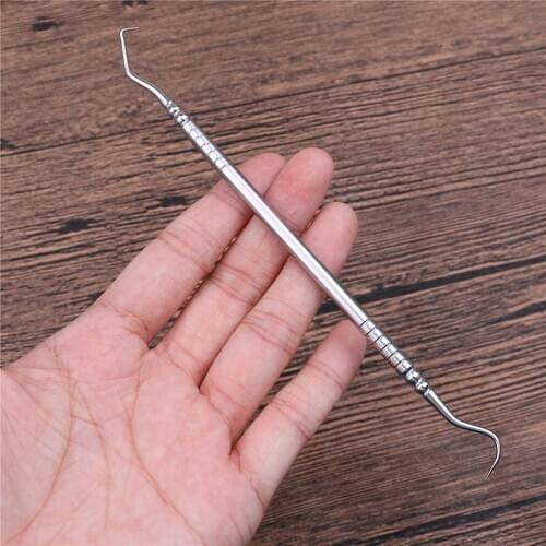 1pcs Double Ends Dental Explorer Instrument Dentist Teeth Clean Hygiene Explorer Probe Hook Pick Stainless Steel Dental Tool