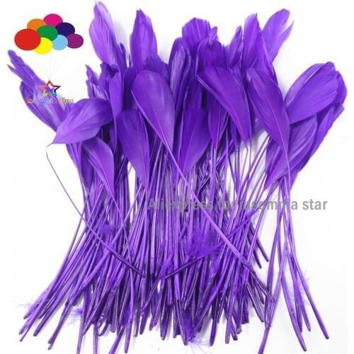 100Pcs 15-20cm Dark purple Rooster Tail Feather Clothing Party Decoration Coque pheasant long feathers