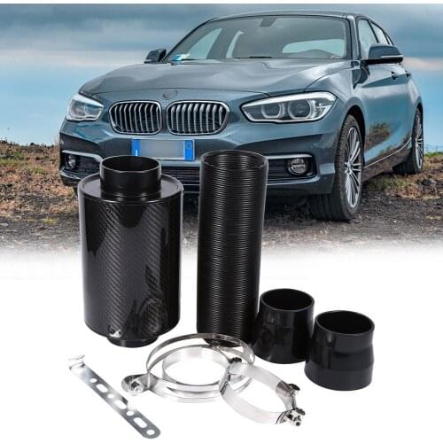3inch Car Cold Air Intake System With Fan Racing Carbon Fiber Cold Feed Induction Air Intake Filter Kit Ram Filter Box