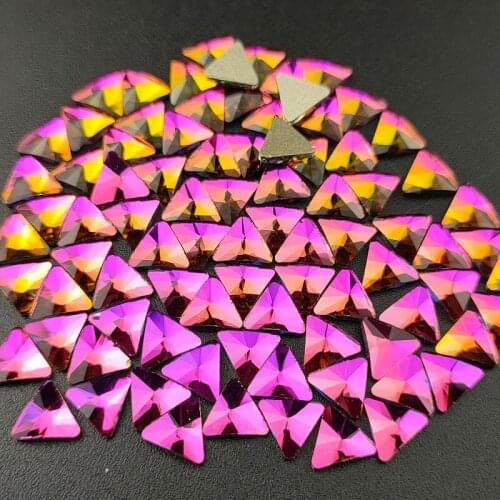 50pcs Flame Purple Nail art Rhinestone New Color Red Flame Flatback Crystal Non Hotfix Glass Stones For Nail Art Decoration