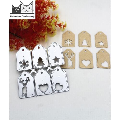 Reunion 6pcs Hanging Tag Metal Cutting Dies Stencil DIY Scrapbooking Album Stamp Paper Card Embossing Craft 2020 die cuts