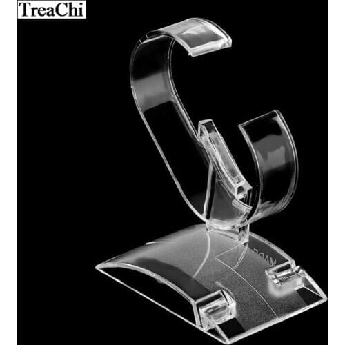 Acrylic Watch Display Holder Rack Transparant C Collar Wristwatch Lightweight Stand Case Rotating Bracelet Watch Winder