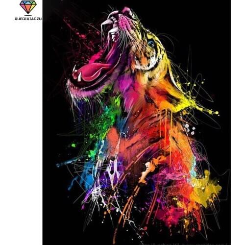 XUEQIXIAOZU Full Round leopard Diamond painting diamond embroidery 5D DIY Diamond setting Mosaic painting Home decoration gifts