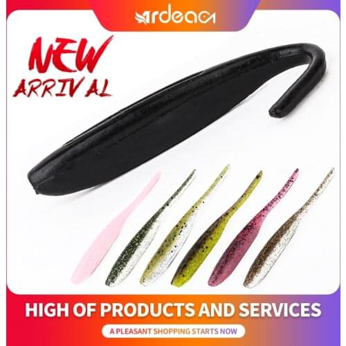 ARDEA 6Pcs Soft Worms fishing lure Silicone Bait 80mm/2.3g Artificial Wobblers Swimbait Bass Saltwater Fishing Tackles