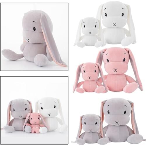 Large Rabbit Plush Toy Kawaii Animal Long Ears Bunny Pillow Soft Hugging Toy