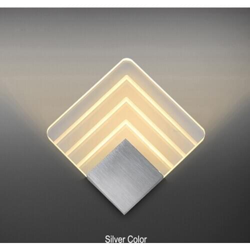 Black Sliver Acrylic Led Wall Lamp Bedroom Light Sconce Luminarias Indoor Lighting Home Stair Light Bathroom Luminaria Wandlamp