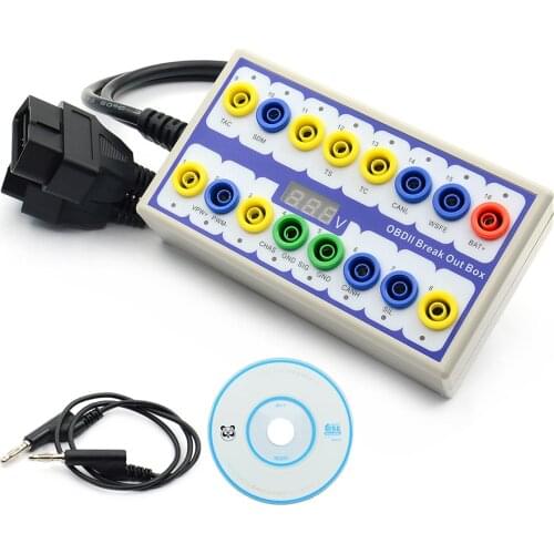 High quality OBDII Protocol Detector & Break Out Box full set OBD2 car auto fault diagnosis instrument DLC main unit free ship