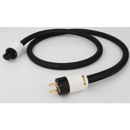 Hi-end PCOCC Power Cable Hifi Audio EU Power Cord Plug Schuko Power Cable With Gold Plated Power Plug Connector