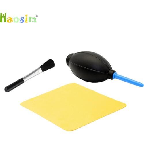New 3 in1 Camera Lens Clearing suit kit set Lens Clean-cloth Air Blower +cleaning bursh +Clean cloth