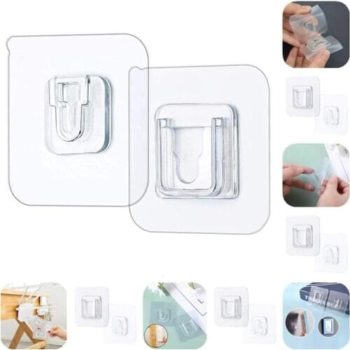1/3Sets Double Sided Adhesive Wall Hooks Clear Sticking Hook Self Adhesive Hooks Waterproof Hook for Kitchen Office