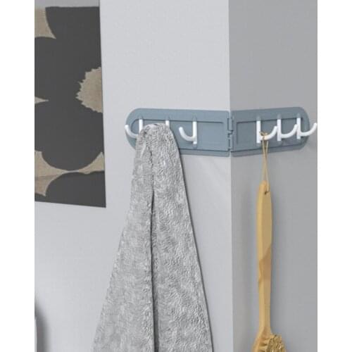 Kitchen Wall Hanging Clothes Keys Purse Hooks Foldable Corner Hook Multifunction No Punch No Trace Back Door Hooks