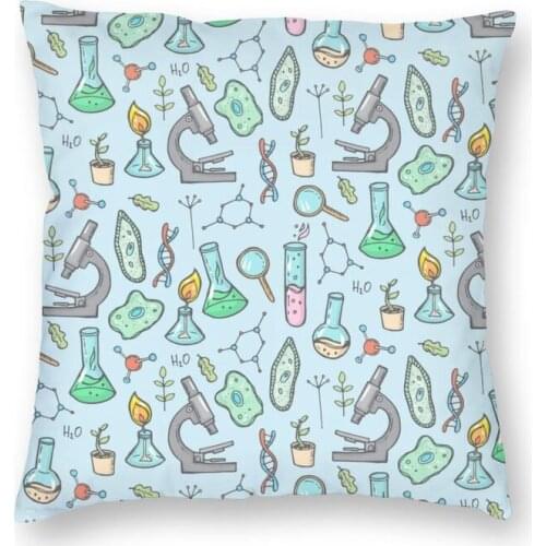 Cool Biology And Chemistry Square Throw Pillow Case Decoration 3D Two Side Print Natural Science Studies Cushion Cover for Sofa