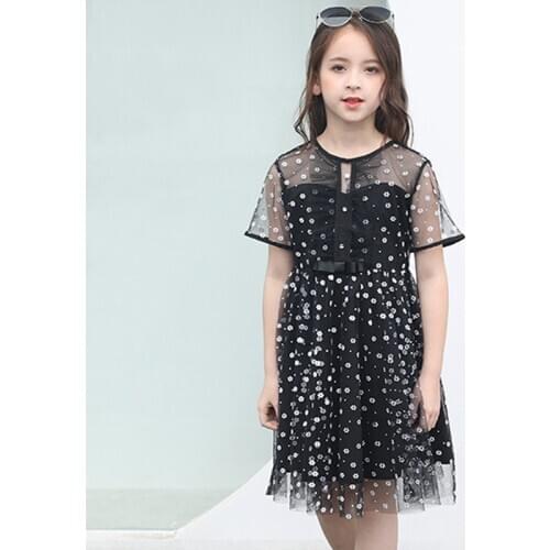 Girls summer dresses 2020 little girls princess party dress kids elegant floral dress children clothes for size 468 10 12 14 15Y
