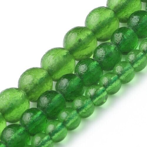 Matte Green Energy Moldavite Crystal Beads Czech Meteorite Glass Round Beads for Jewelry Making DIY Charm Bracelets 15