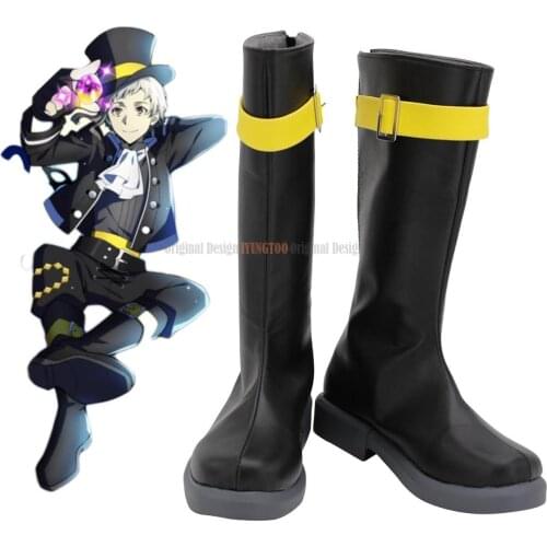 Nakajima Atsushi Shoes Cosplay Bungo Stray Dogs Atsushi Nakajima Cosplay Boots Black Shoes Custom Made