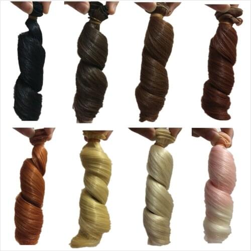 Natural Color Thick Handmade Curly Dolls Wig 1/3 1/4 BJD SD Fashion Romana DIY Doll Wigs Hair 15*100CM Free Shipping 50 Pcs/lot