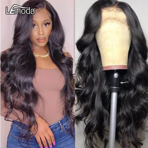 Lemoda Lace Closure Wig Body Wave Human Hair Wigs Pre Plucked Body Wave Lace Front Wig Brazilian Long Wigs 28inch