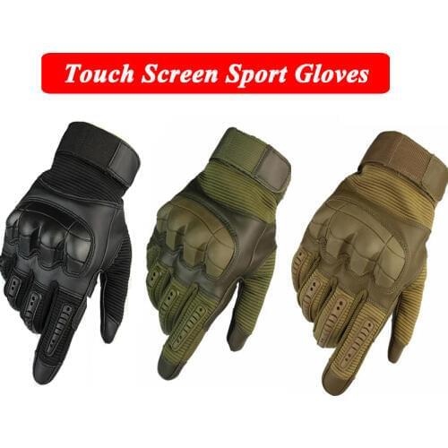 Military Rubber Knuckle Armed Gloves Tactical Hunting Airsoft Gloves Men Full Finger Touch Screen Hiking Sport Gloves