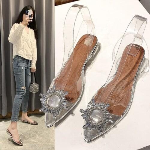 Transparent PVC Sandals Women Pointed Clear Crystal Cup High Heel Stilettos Sexy Pumps Summer Shoes Peep Toe Women Pumps Size 43