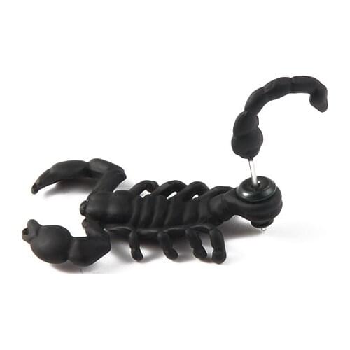 Halloween Earrings Jewelry 2020 Trendy Black Scorpion Hyperbole Rock Punk Stud Earrings for men Halloween Party Accessories 1ps