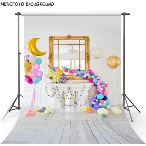 MEHOFOTO Vinyl Photography Backdrop Birthday Unicorn Party Accessory Candy Bar Balloon Decoration Photocall Children Background
