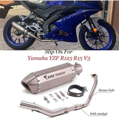 For Yamaha YZF R125 R15 V3 2017 2018 2019 2020 Escape Motorcycle Full System Exhaust Modified Head Link Pipe Muffler With cataly
