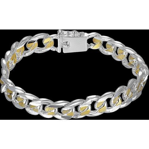 High-end womens mens noble fashion gifts beautiful jewelry bracelet N925 sterling Silver color bracelet