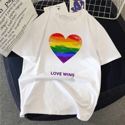 Love Wins Women TShirts T-shirt female graphic short-sleeved summer ladies top T-shirt women T-shirt Harajuku T-shirt