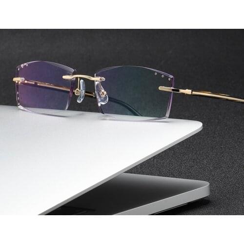 ZIROSAT 52033 Square Rimless Optical Glasses Frame Men Myopia Prescription Eye Glasses Frames For Men Spectacle Frames