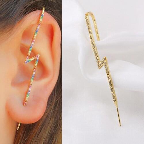 1PC Cubic Zirconia Stud Earrings Ear Piercing Earring Accessories for Women 18G Ear Cuffs Clip on Earrings Copper Party Jewelry