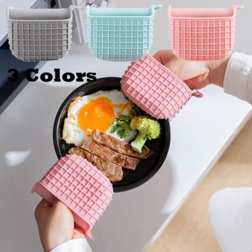 1PC Silicone Anti-scalding Oven Gloves Mitts Potholder Kitchen BBQ Gloves Pot Dish Bowl Holder Anti-slip Microwave Oven Gloves