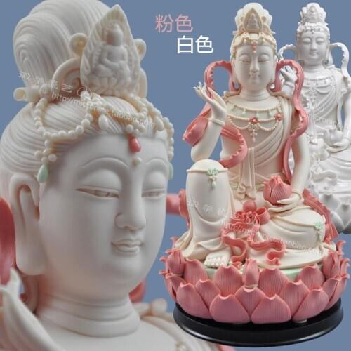 10 inch ribbon like sitting on the lotus Avalokitesvara Avalokitesvara statues collection of porcelain and ceramic handicrafts