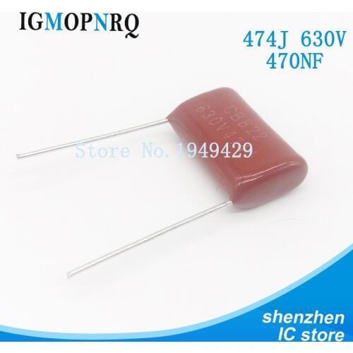 10PCS/Lot 470nF 474 630V CBB Polypropylene Film Capacitor Pitch 20mm 474 470nF 630V NEW
