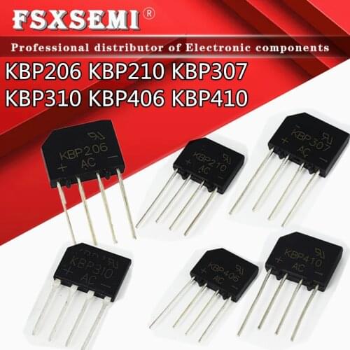 10pcs/lot KBP206 KBP210 KBP307 KBP310 KBP406 KBP410 Rectifier bridge DIP-4