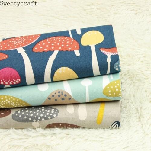 110x45cm 100% cotton fabric tissues for DIY Sewing patchwork, baby Doll dress bedding bag material Mushroom patterns table cloth