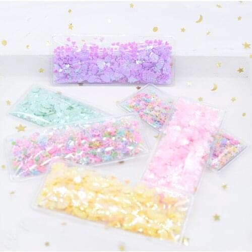 12Pcs 88*36mm Shake Shell Star Sequins Transparent Appliques for DIY Colorful Square BB Clip Hairpins Headdress Accessories H27