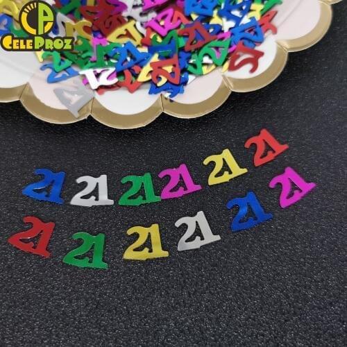 15g Number 21 Confetti 21st Birthday Party Scatters Decoration Sequins DIY Twenty One Brithday Anniversary Table Decor Supplies