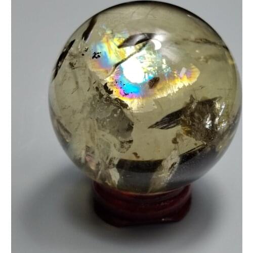201gHigh quality crystal ball, natural rainbow Topaz aura energy stone home decoration1PC