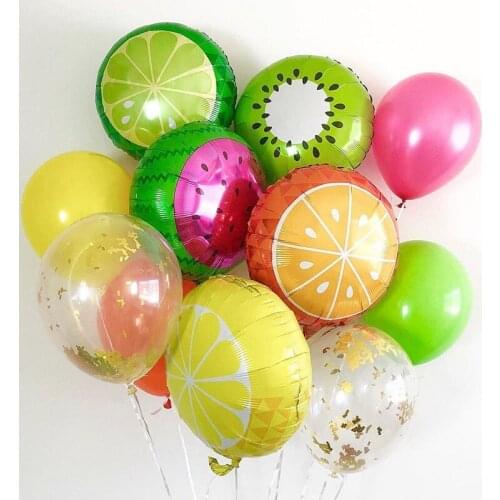 5pcs Pitaya Orange Kiwi Fruit Carambola Watermelon Strawberry Fruit Balloon Birthday Party Decoration Kids Inflatable Toys