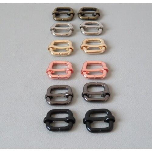 50Pcs/Pack Wholesale Metal Adjuster Buckle Dog Collar Hardware Heavy Thickness Shoulder Leather Bag Rectangle Slider Loop Ring