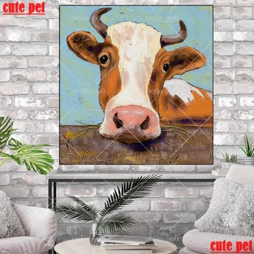 Full Square Round Drill Animal cow DIY Diamond Painting 5D Embroidery handicraft Cross Stitch rhinestone decoration salon mosaic