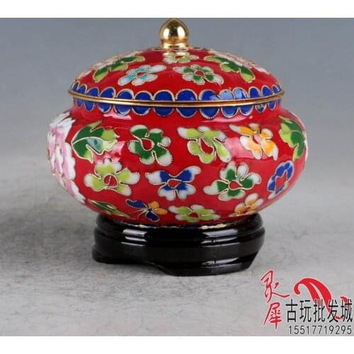 Antique Cloisonne Crafts storage box candy canister