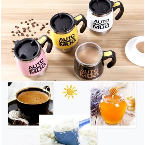 400ml Auto Magnetic Mug Stainless Steel Self Stirring Coffee Mug Automatic Mixing Juice Milk Smart shaker Coffee Cup Travel Gift