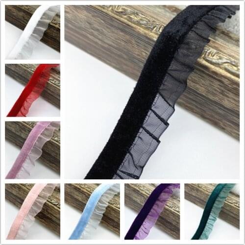 1 yard 15mm Velvet Elastic Hair Band Ribbon Lace Sewing Trim Handmade Ribbon DIY #RoLi03