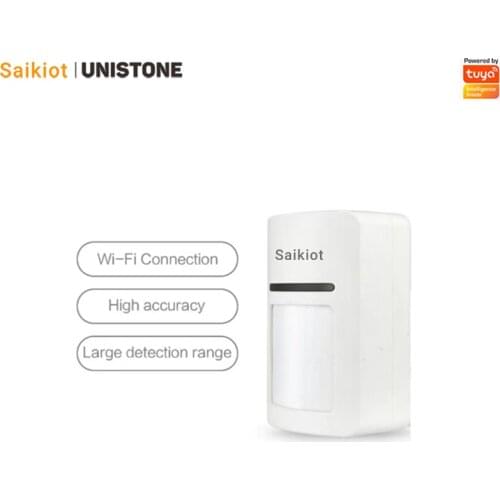 Saikit Tuya Smart Wireless PIR Motion Infrared 110degree Sensor Detector 3V Power Mobile APP Remote Monitoring for Home Security
